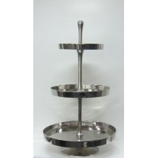 HANDICRAFTS ALUMINIUM 3 TIRE CAKE STAND D-50/40/30 H-88