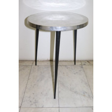 HANDICRAFTS ALUMINIUM TABLE ROUND SMALL BLACK BOTTOM