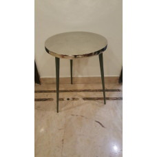 HANDICRAFTS ALUMINIUM TABLE ROUND SMALL GREEN BOTTOM