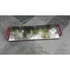 TRAY RECT. LONG SMALL RED HANDLES AND BOTT