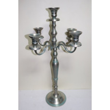 BRUSHED 5 LITE CANDLE STAND 80 CM  NICKLE