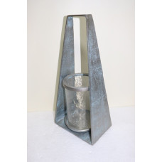 TRIANGLE CHIMNEY LANTERN SMALL NICKLE