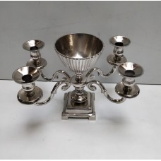 SQ. BASE RIBBED BOWL 4 ARMS CANDLE STAND