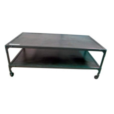 IRON COFFEE TABLE W WHEELS