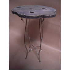 IRON WDN FOLDING FLOWER TABLE