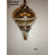 6" cone ball jewel silv