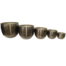 ALUMINIUM CIRCLES HAMMER PLANTER SET OF 5