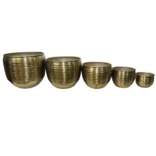 ALUMINIUM CIRCLES HAMMER PLANTER SET OF 5