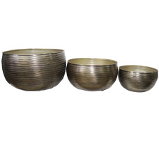 ALUMINIUM SHORT LINES PLANTER SET OF 3