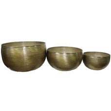 ALUMINIUM SHORT LINES PLANTER SET OF 3