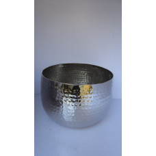 bowl vase small hammered nickel