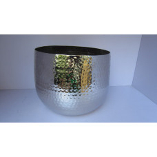 bowl vase big hammered nickel