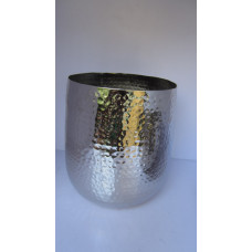 U vase small hammered nickel