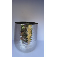 U vase big hammered nickel