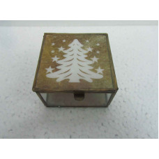 glass box brown x-mass tree small