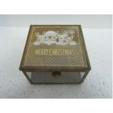 glass box brown merry x-mass small