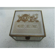 glass box white merry x-mass small