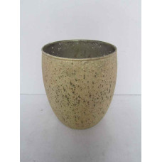 ROUND SILVER FROSTED PLANTER MED