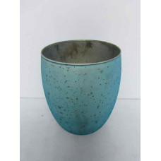 ROUND SILVER FROSTED PLANTER MED