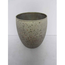 ROUND SILVER FROSTED PLANTER MED