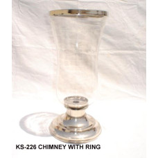 GLASS CHIMNEY W RING AND BASE