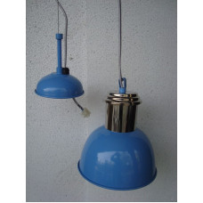 Hanglamp 20 cm rond nickle/blue