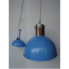 Hanglamp rond 27 cm nickle/blue