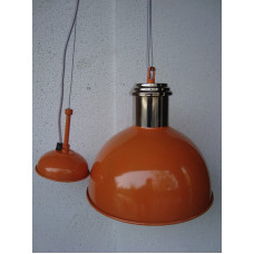 Hanglamp rond 27 cm nickle/orange