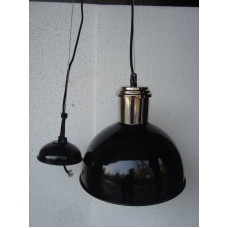 Hanglamp rond 27 cm nickle/black