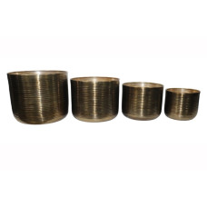 ARTISTIC ALUMINIUM SET OF 4 PLANTER LINEWORK