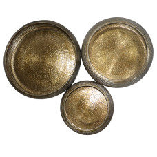 RIBBED BOWL TRAY SET OF 3