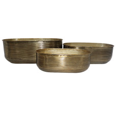 RIBBED OVAL PLANTER SET OF 3