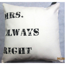 Kussen 45x45 white mrs. Right