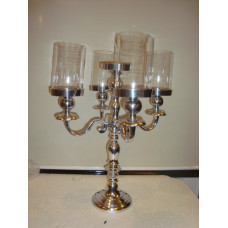 5 LITE CANDLE STAND WITH GLASS