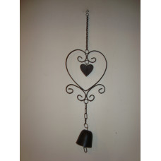 Hanger bell + heart black