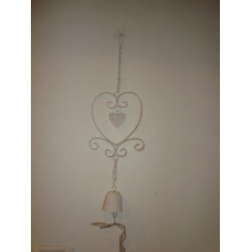 Hanger bell + heart white