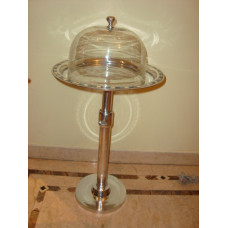 CAKE DISH W GLASS COVER ADJUSTABLE