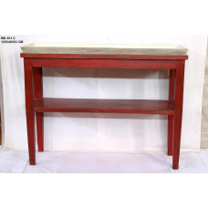 sidetable+tray wh/red