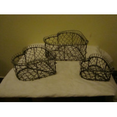 SET/3 HEART BASKETS W HANDLES