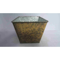 FLOWERS DESIGN SQ. PLANTER MED