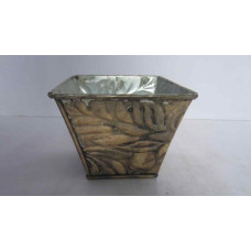 LEAFS DESIGN SQ. PLANTER SMALL