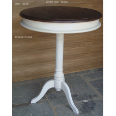 bartafel rond white/brown