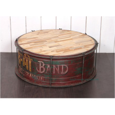 Coffeetable drum round red