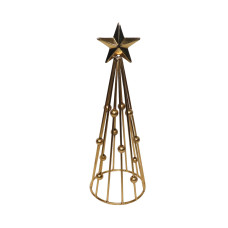 WIRE CONE TREE MINI DOTS WITH TOP STAR SMALL