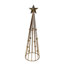 WIRE CONE TREE MINI DOTS WITH TOP STAR MED