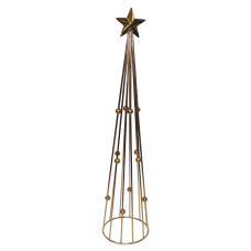 WIRE CONE TREE MINI DOTS WITH TOP STAR BIG