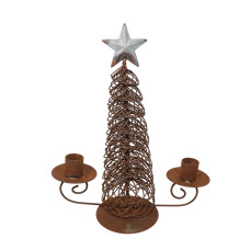 WIRES MUDDLED XMAS TREE WITH 2 Tlights STAR TOP