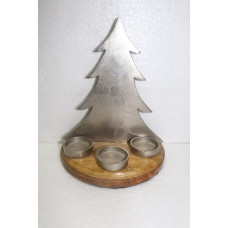 X-MAS TREE WITH Tlight ON WOODEN BASE BIG