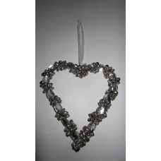 BEADED HEART WITH STONE