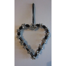 BEADED HEART WITH STONE